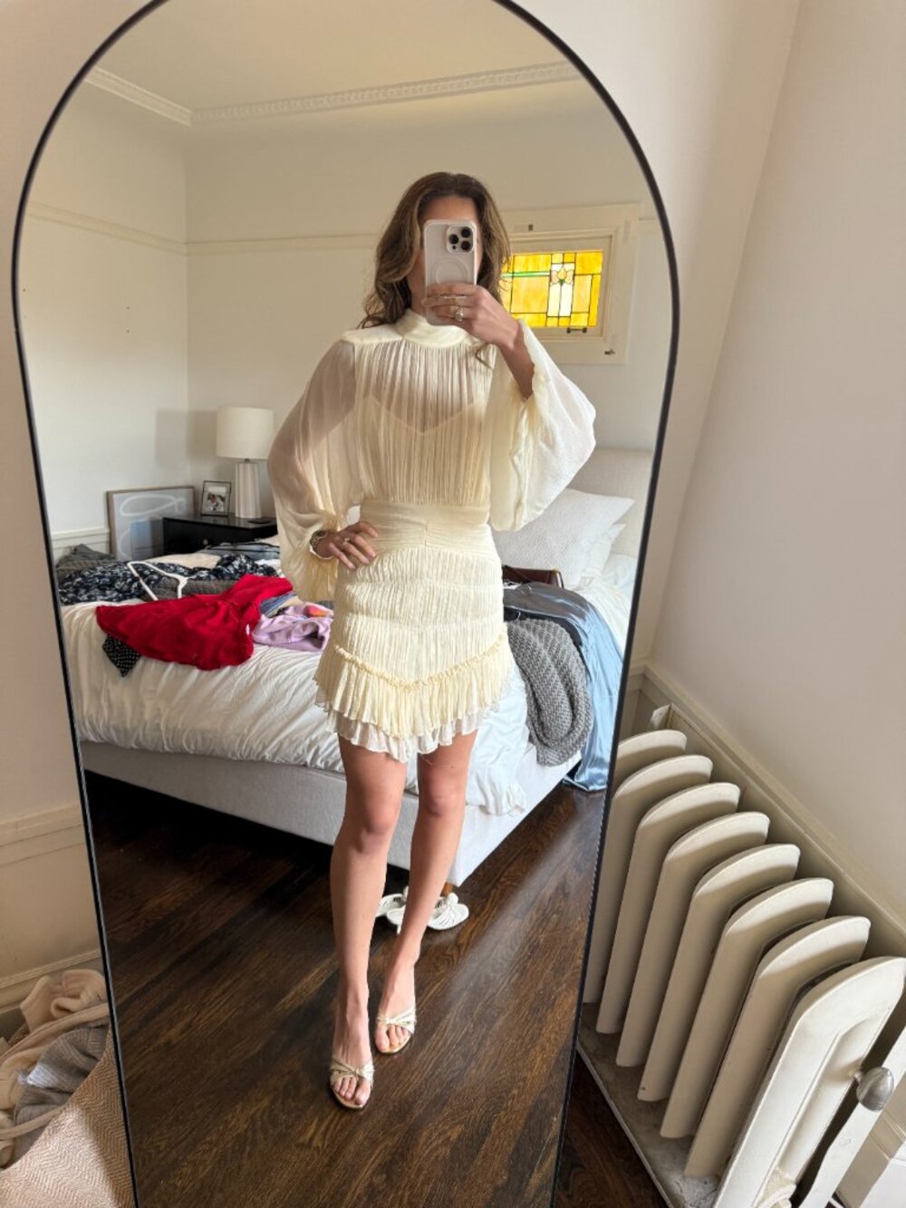 Shona Joy Victoria Long Sleeve Ruched Mini Dress